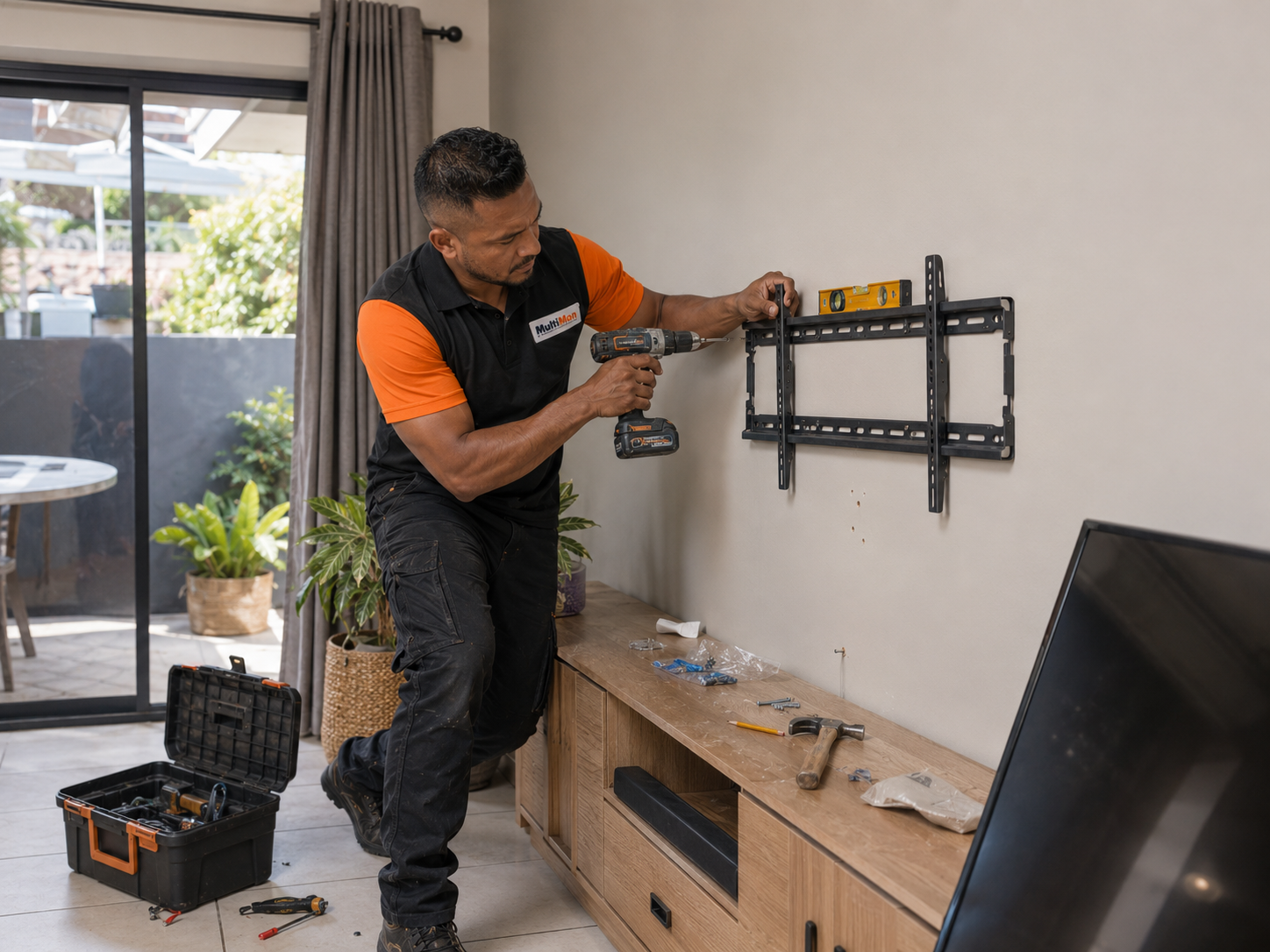 Multiman handyman completing a property task.